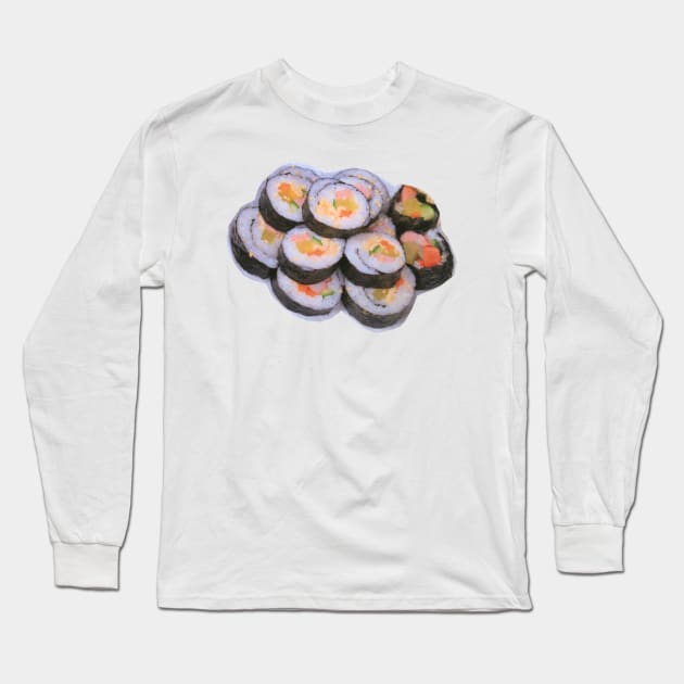 Vegan Sushi Photo Art Long Sleeve T-Shirt by Food Photography